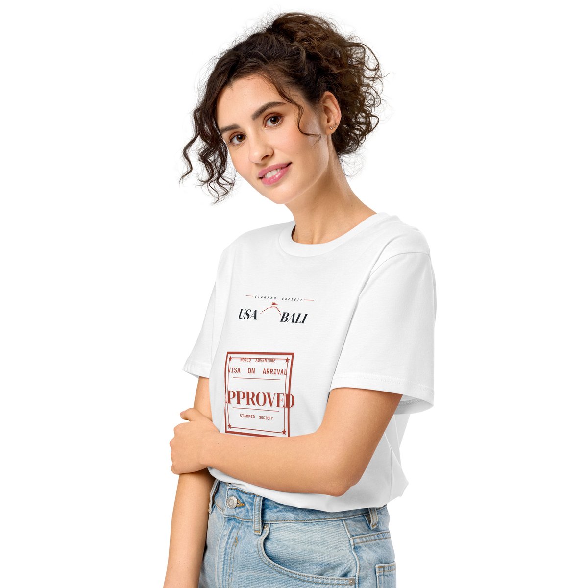 USA to Bali Visa Approved Tee — detail view