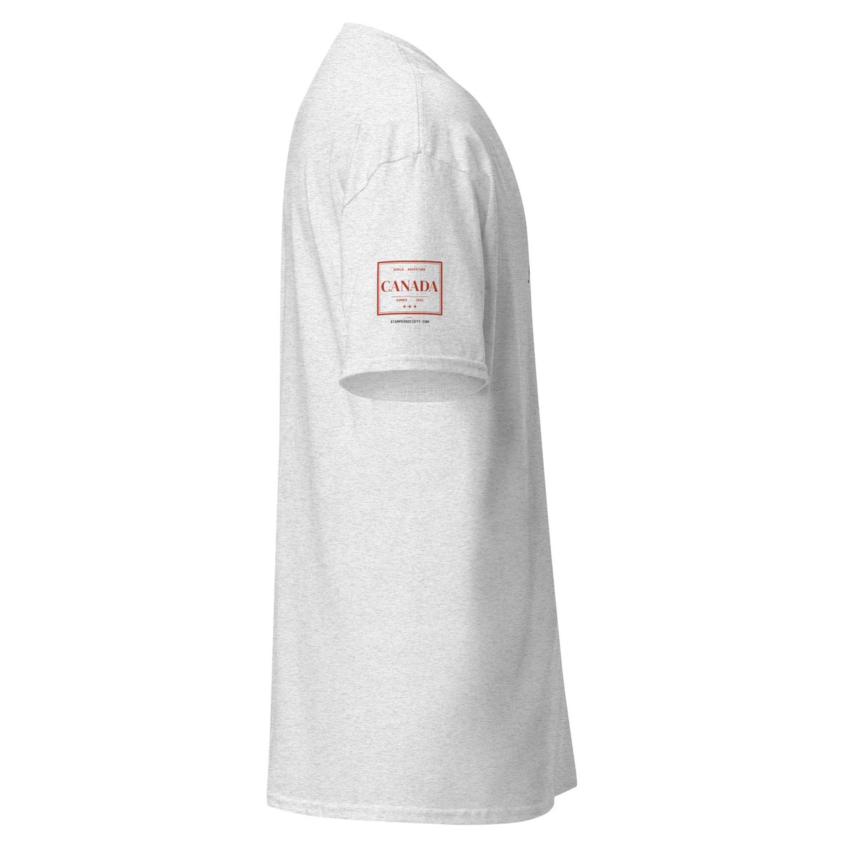 Just Here for the Football Canada Tee — worn, Canada sleeve detail