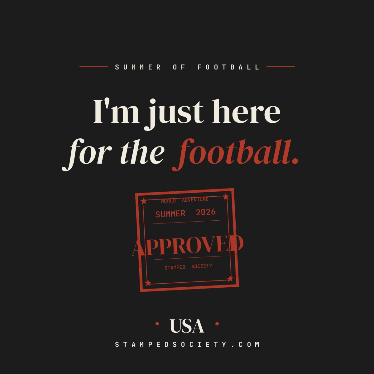 Just Here for the Football USA Tee — black